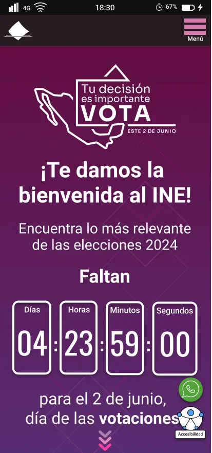 Página alterna en móvil con la cuenta regresiva para las votaciones
